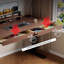 Table à hauteur réglable en bois massif de couleur noyer-867017938