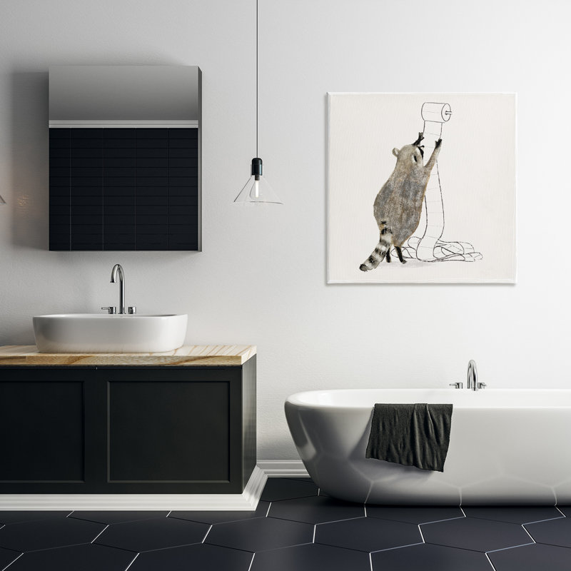 Ramasseur de papier hygiénique raton laveur, H 30 po x l 30 po