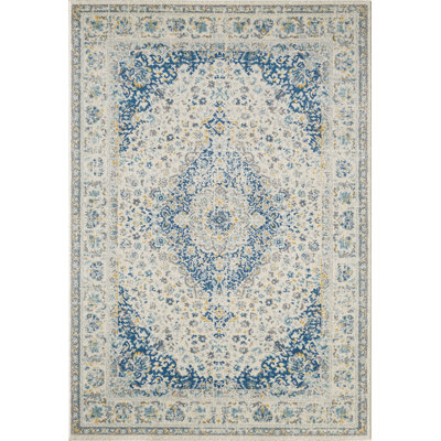 Tapis crème/ivoire/bleu Cunha