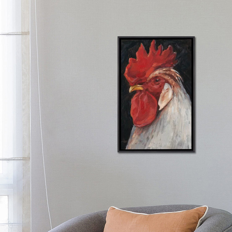 « Rooster portrait II » par Ethan Harper, reproduction d’art, Pas de tapis, H 26 po x l 18 po x 1,5 po