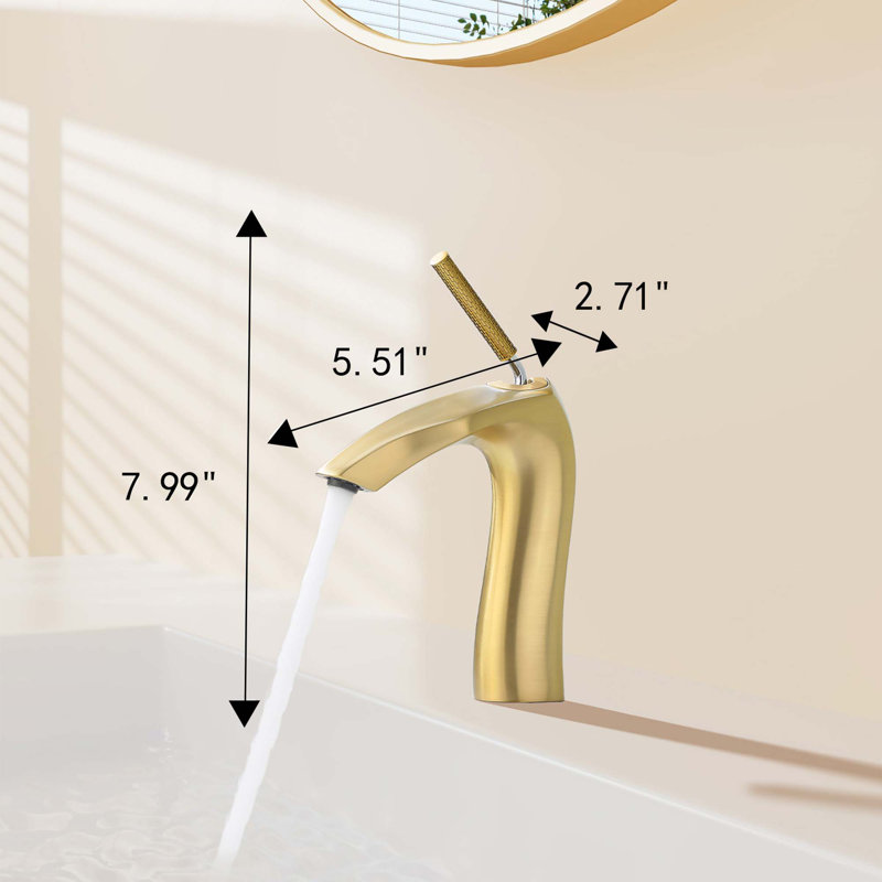 Single Handle Lavatory Basin Sink Faucet, Brushed Gold