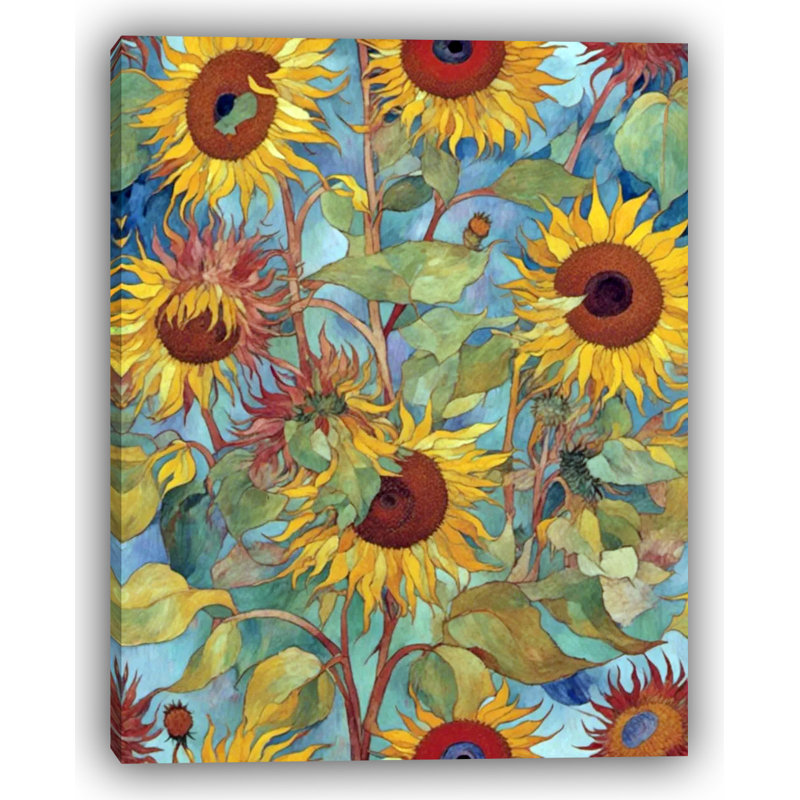Toile tendue Golden Bloom - Sunflower Symphony, H 16 po x l 12 po