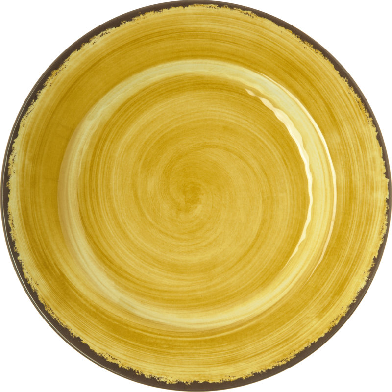 Assiette plate Carlisle FoodService Products, plat en mélamine robuste pour le service, 11 po, 1 pièce, ambre, Ambre