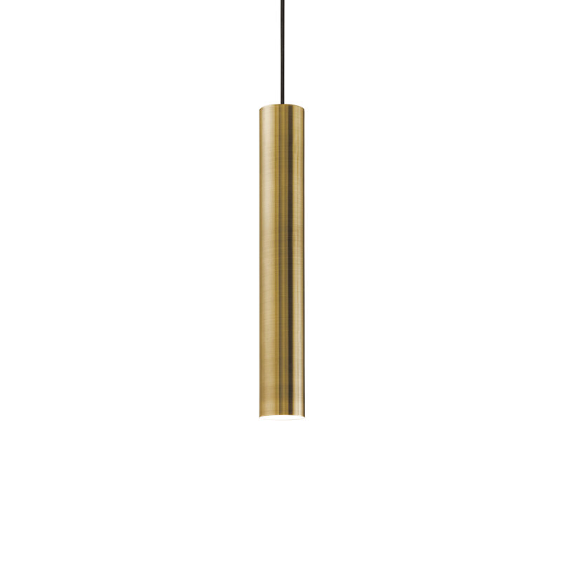 1 - Light Single Cylinder Pendant, Black, Gold