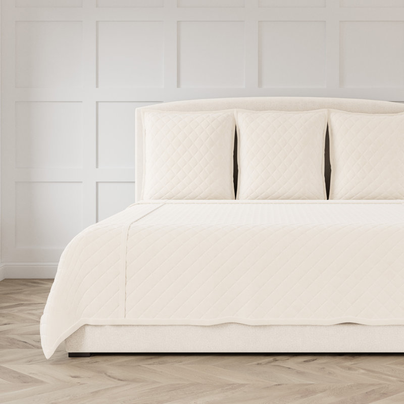 Paris Coverlet, King Coverlet + 3 Euro Shams, Ivory
