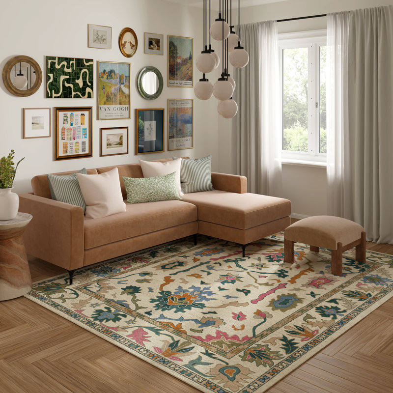 Tapis d'intérieur en laine touffeté à la main Aitana, 9 pi x 12 pi