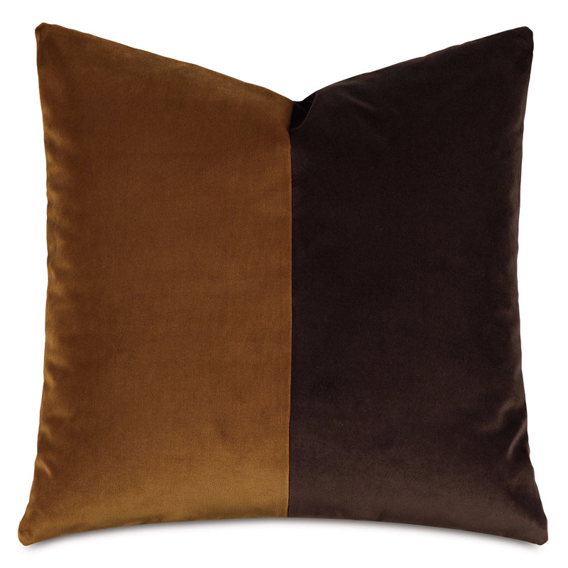 Studio 773 Lifestyle Velvet Square Pillow Cover & Insert, Gold/Brown