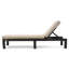 Chaise longue Puerta avec structure brun foncé et coussin beige-1422892631
