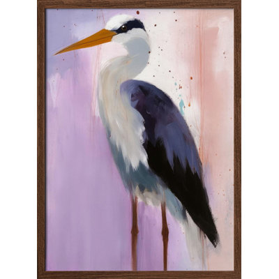 "Cigogne", art mural texturé encadré