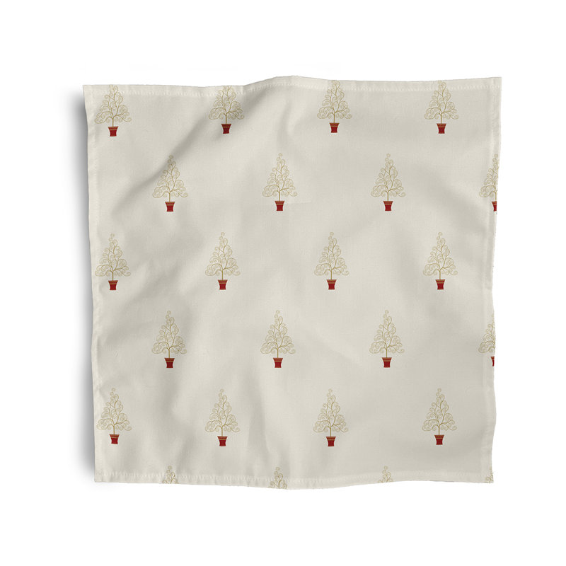 Chamise Polyester Patterned Napkins, Ivory
