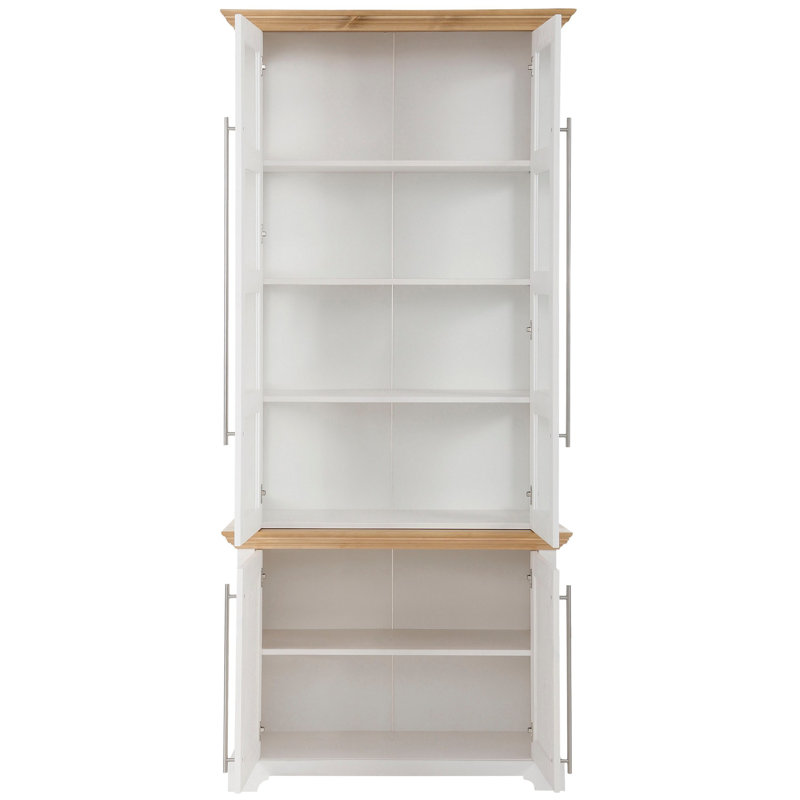 Welford Display Cabinet, White/Natural