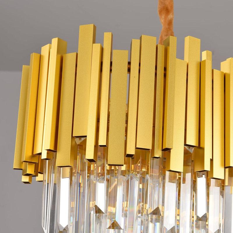 10 - Light Chandelier, Gold,  Length 55cm