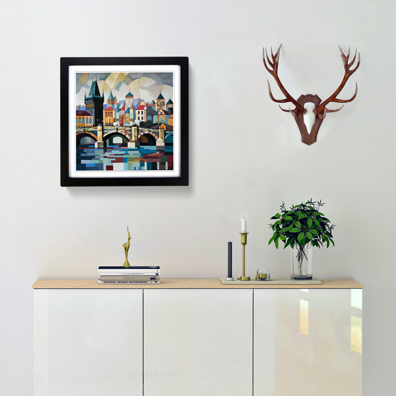 Single Picture Frame Print on Wood, Black
