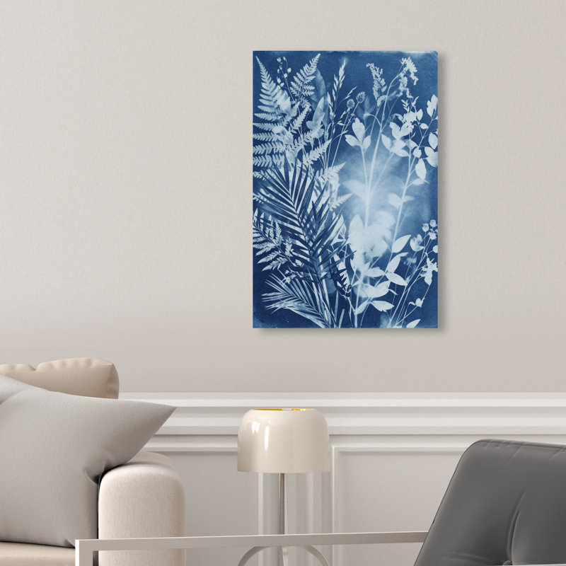 Blue Foliage II Print by Oliver Gal, 10"H x 15"W, Gallery Wrapped