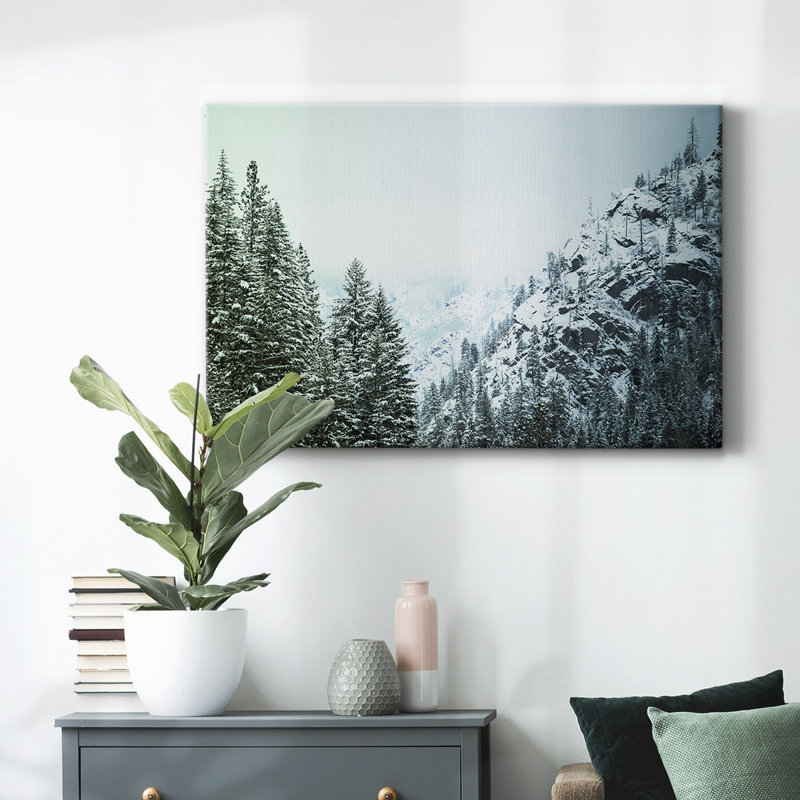 Chutes de neige dans Cascadia II V1, toile tendue avec châssis, H 24 po x l 36 po