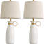 Lampe de table en céramique de 27 po pour chambre à coucher et salon, lampe de table de chevet style rustique bohème rustique moderne, décor de bureau de bureau à domicile, blanc