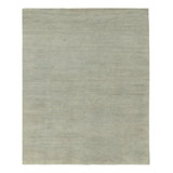 Modern Textural Hand Knotted Striped Area Rug