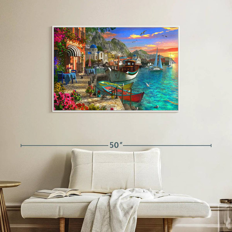 Grandios Grèce, Cadre flottant blanc, 40 po x 27 po