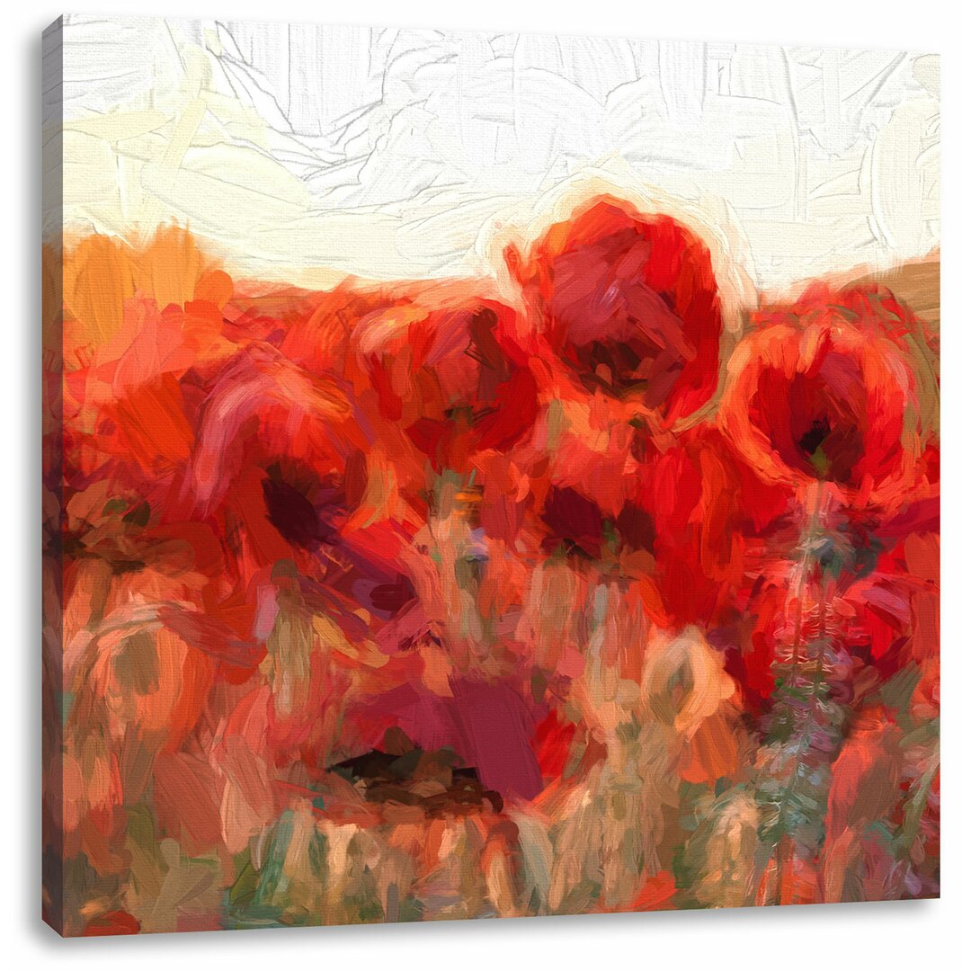 Leinwandbild Feuriger Mohn