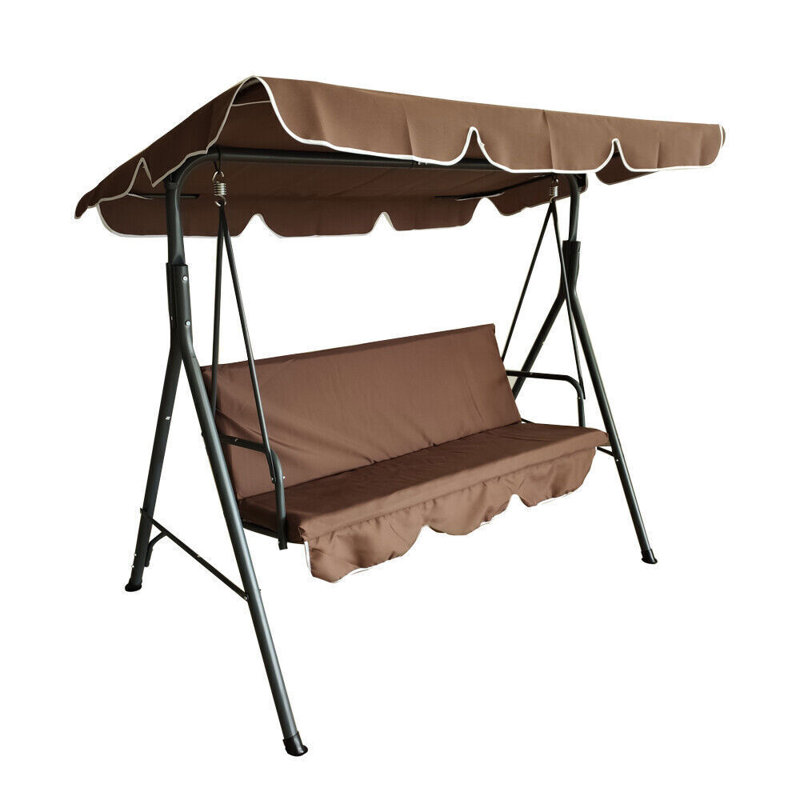 Banc oscillant en métal Khloee, Brun 1