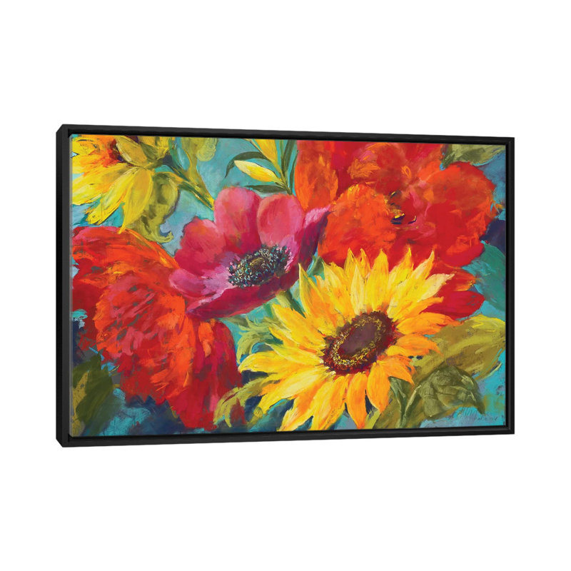«Happy Days», reproduction sur toile, H 18 po x l 26 po x P 1,5 po, Toile avec cadre noir, Pas de tapis