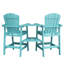 Ensemble de chaises Adirondack d'extérieur en PEHD avec plateau amovible Delman-1860200221