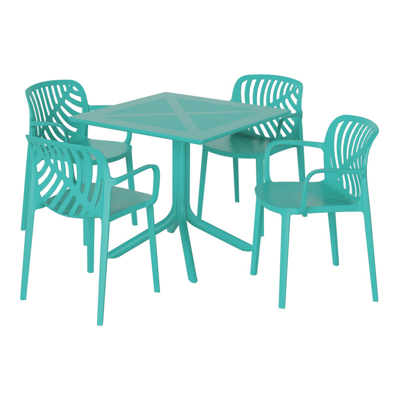 Ensemble repas carré pour 4 personnes, Teal