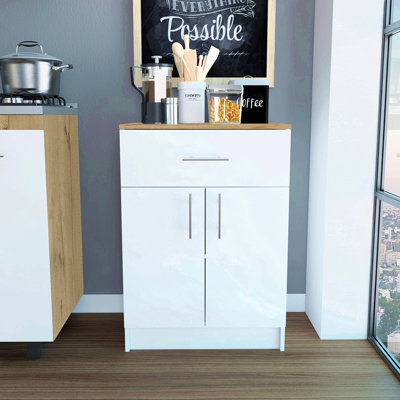 Armoire de garde-manger, un tiroir, une armoire à double porte avec deux tablettes