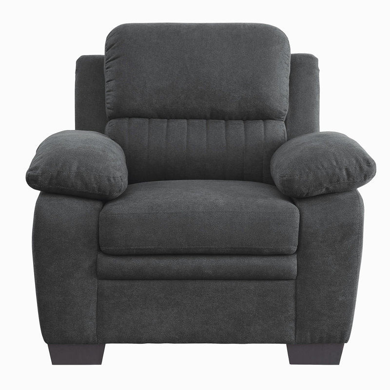 Canapé moelleux en tissu texturé gris foncé, Gris foncé