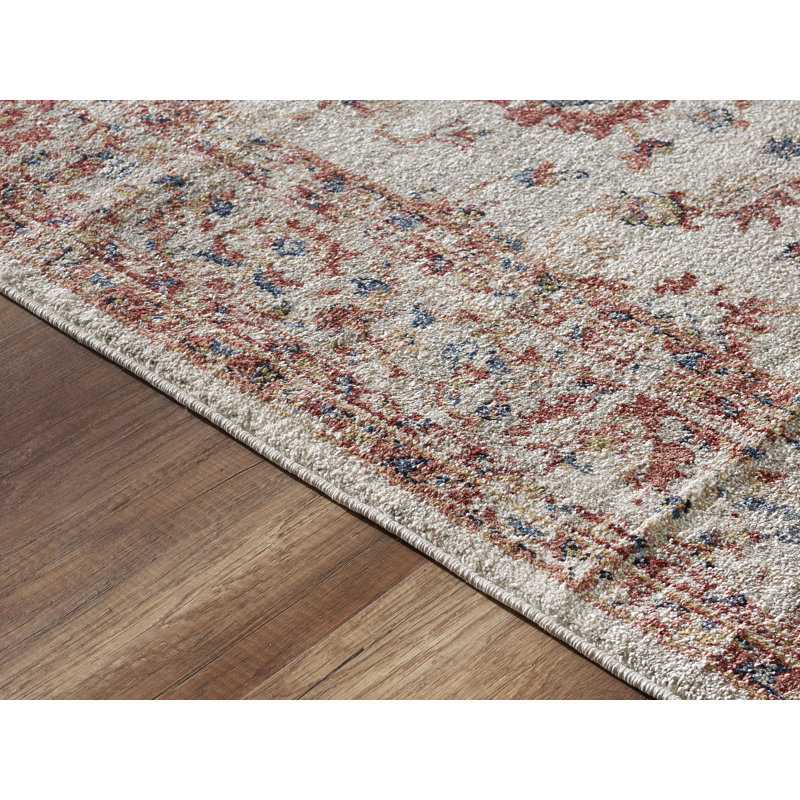 Tapis beige / rouge Bourke, Rectangle 5 pi 3 po x 7 pi 6 po