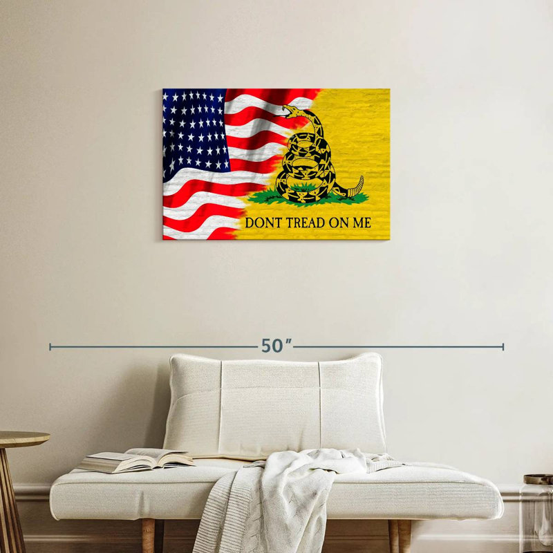 Borges Gadsden et le drapeau américain, H 20 po x l 30 po
