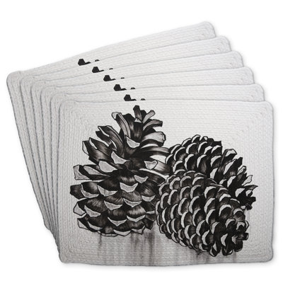 Three Small Pine Cones Braided Polyester Andaluss Set of 6