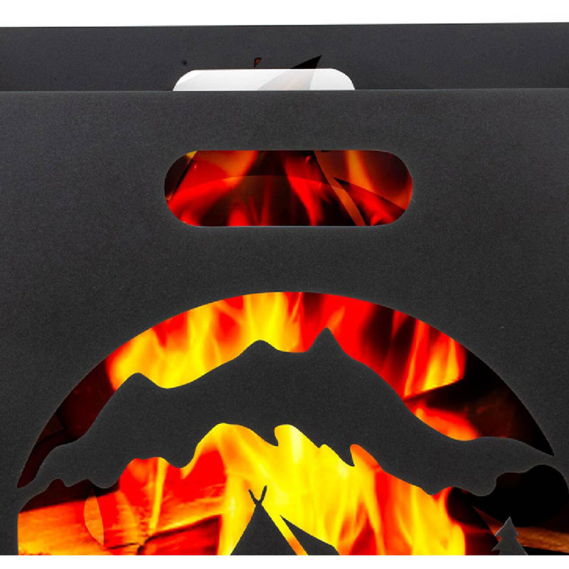 Black Stainless Steel Wood Burning Fire Pit