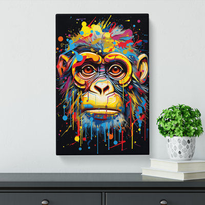 Monkey Abstract - Wrapped Canvas