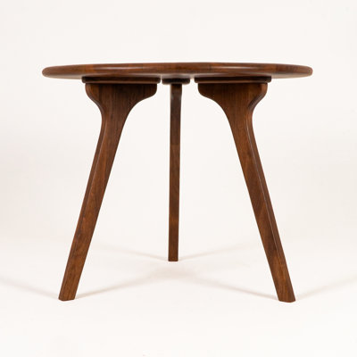 Eicher Solid Walnut Wood Round Dining Table, Mid Century