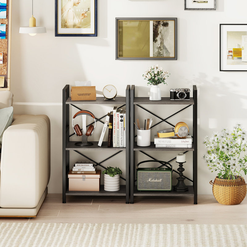 71cm H x 42cm W Metal Etagere Bookcase, Grey