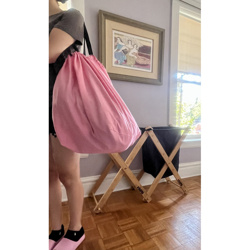 Cotton/Canvas Laundry Bag with Handles, Pink