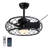 19.7" Outdoor Caged Ceiling Fan with Light Kit and Remote Control-1930109325