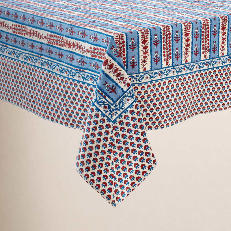 Charlemont Provence Rectangular Tablecloth, Square 128", Blue/Red