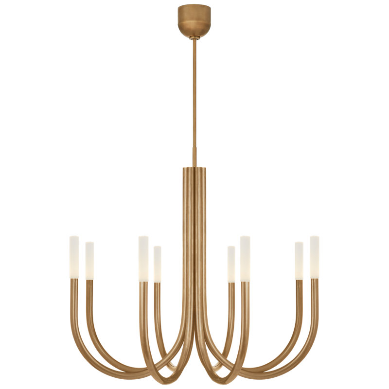 Kelly Wearstler Rousseau Medium Chandelier, Antique-Burnished Brass, Etched Crystal
