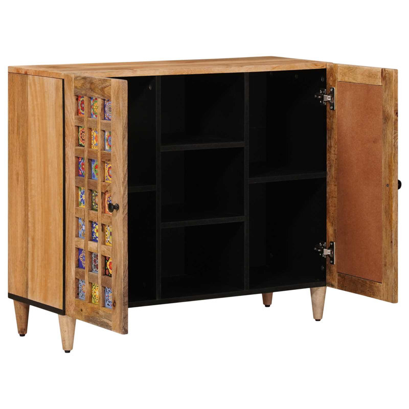  Sideboard With Shelf With Storage With Door Solid Mango Wood Modern