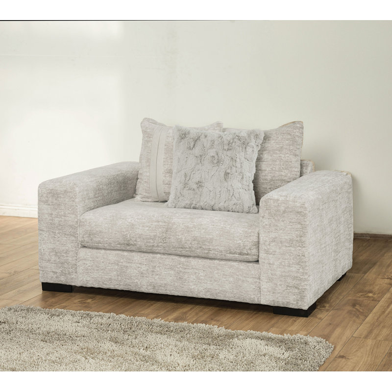Chaise et demi de style transitionnel l 60,4 po, gris