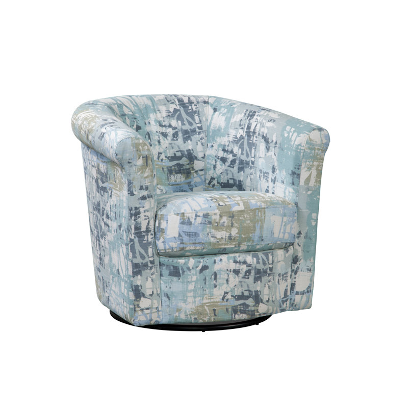Pinehill Marvel 360 Swivel Barrel Chair, Mysterious Slate Blue and Gray