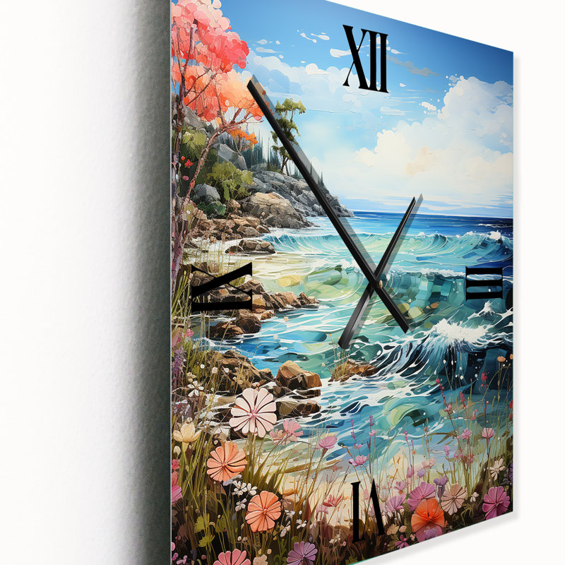 Horloge murale Whimsical Shores - Coastal Beach, Petit