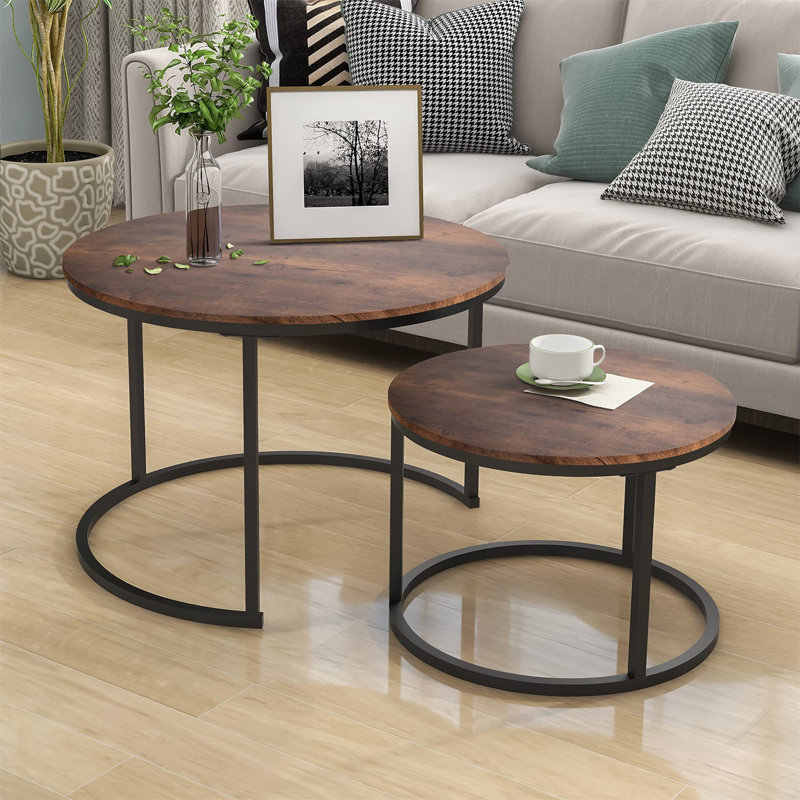 Patao Frame Coffee Table, 35.5" H x 69.49" W x 48.5" D, Brown/Black