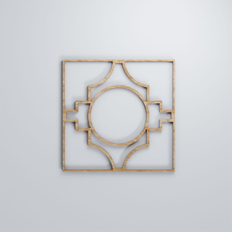 Panneaux muraux décoratifs en bois de gypse, Chêne rouge, H 7 3/8 po x l 7 3/8 po x P 3/8 po