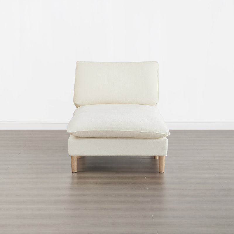 Chaise longue sans accoudoirs Galene, Cream