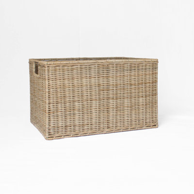 Grand panier de rangement en osier