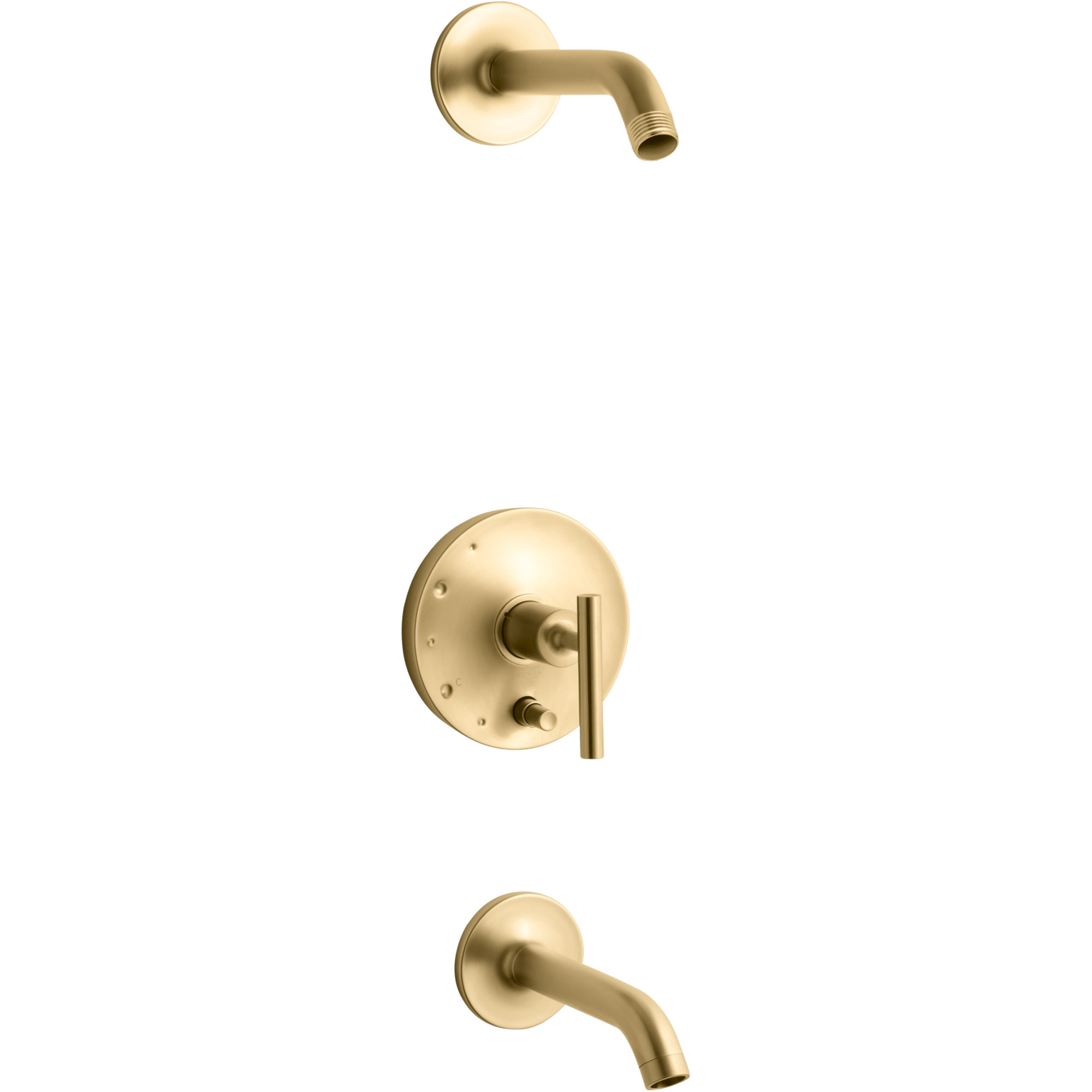 Purist Rite-Temp Bath And Shower Trim Set With Push-Button Diverter And Lever Handle, Less Showerhead, Lever Handle