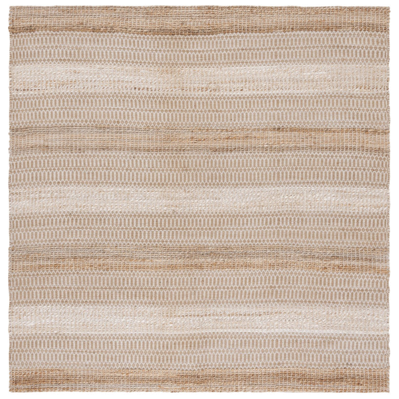 Sorrell Geometric Flatweave Ivory/Natural Area Rug, Square 6'6"